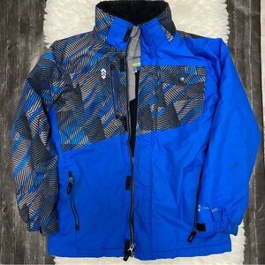 FREE COUNTRY BLUE GEOMETRIC PATTERN KIDS SNOW JACKET